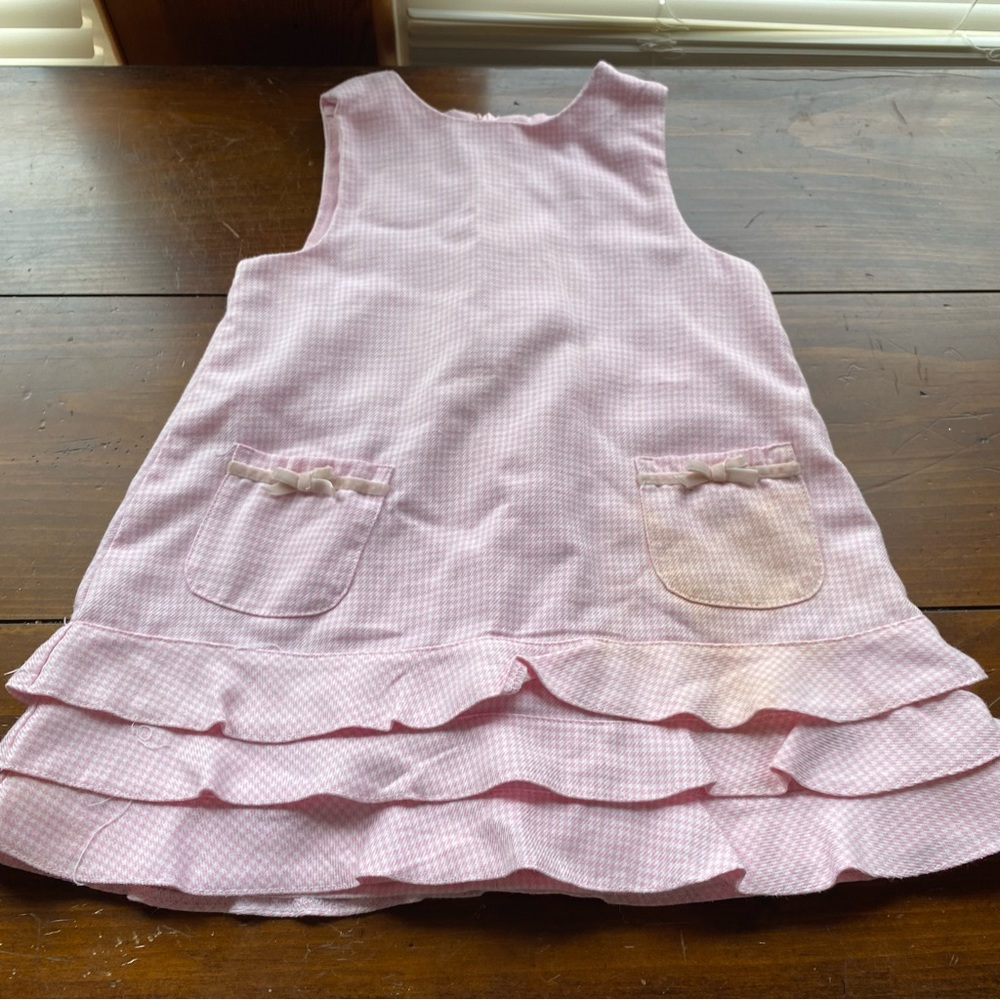 Childrens place stained dress pink white vintage